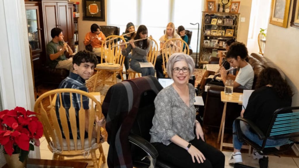 Emily Gurwitz leading a mock audition for all-state band competition/preparation